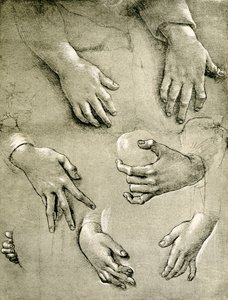 Hands tanulmányok egy Madonna